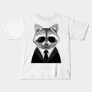 Raccoon in black Kids T-Shirt